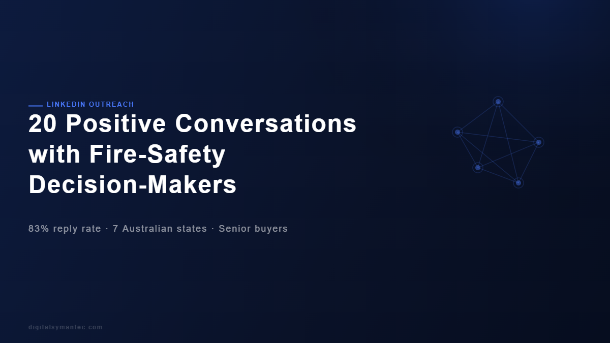 20 Positive Conversations with Fire-Safety Decision-Makers — LinkedIn outreach case study by Digital Symantec
