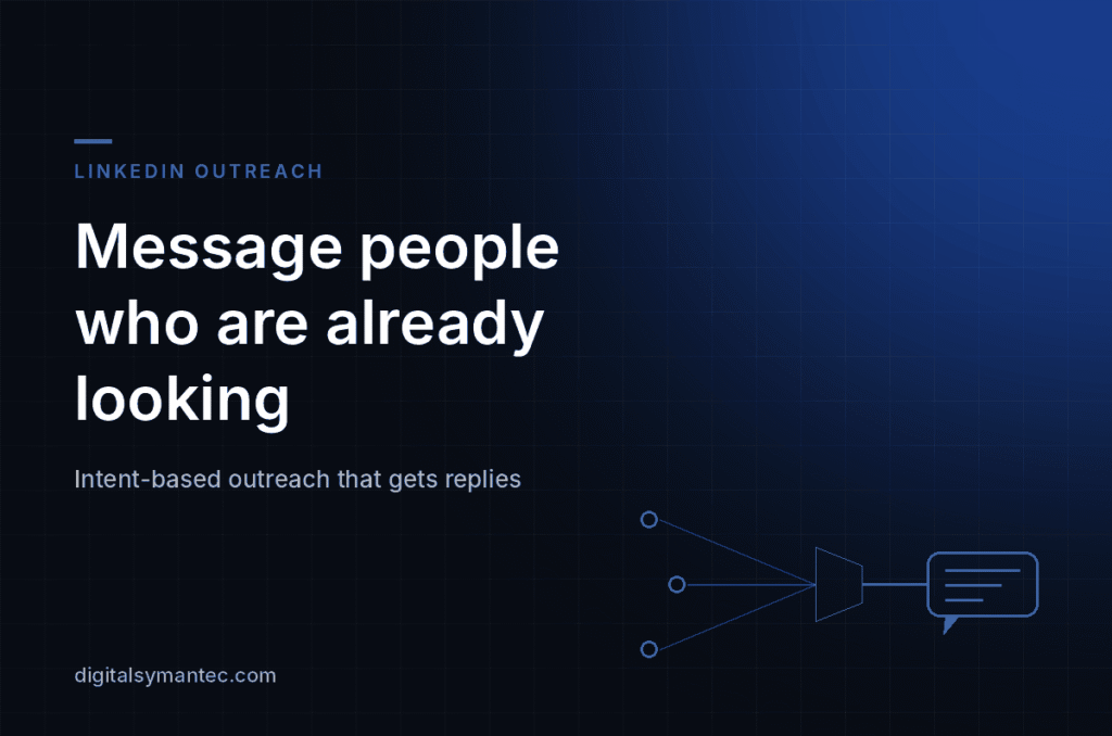 Digital Symantec cover graphic reading Message people who are already looking, with a line diagram of signals filtering into a message.