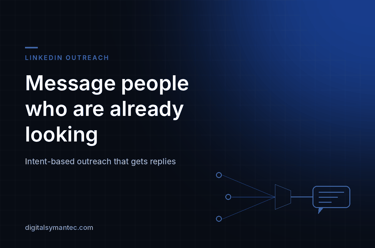 Digital Symantec cover graphic reading Message people who are already looking, with a line diagram of signals filtering into a message.